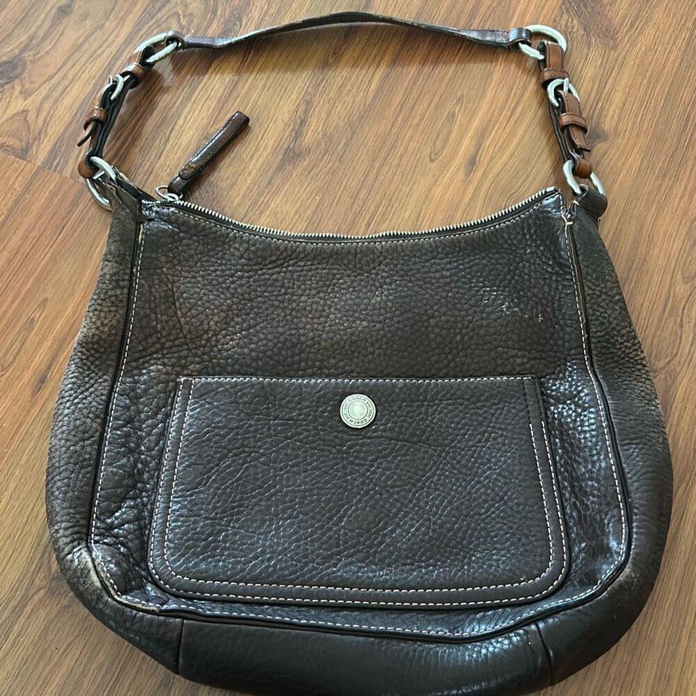 Coach Vintage leather tassel bag.